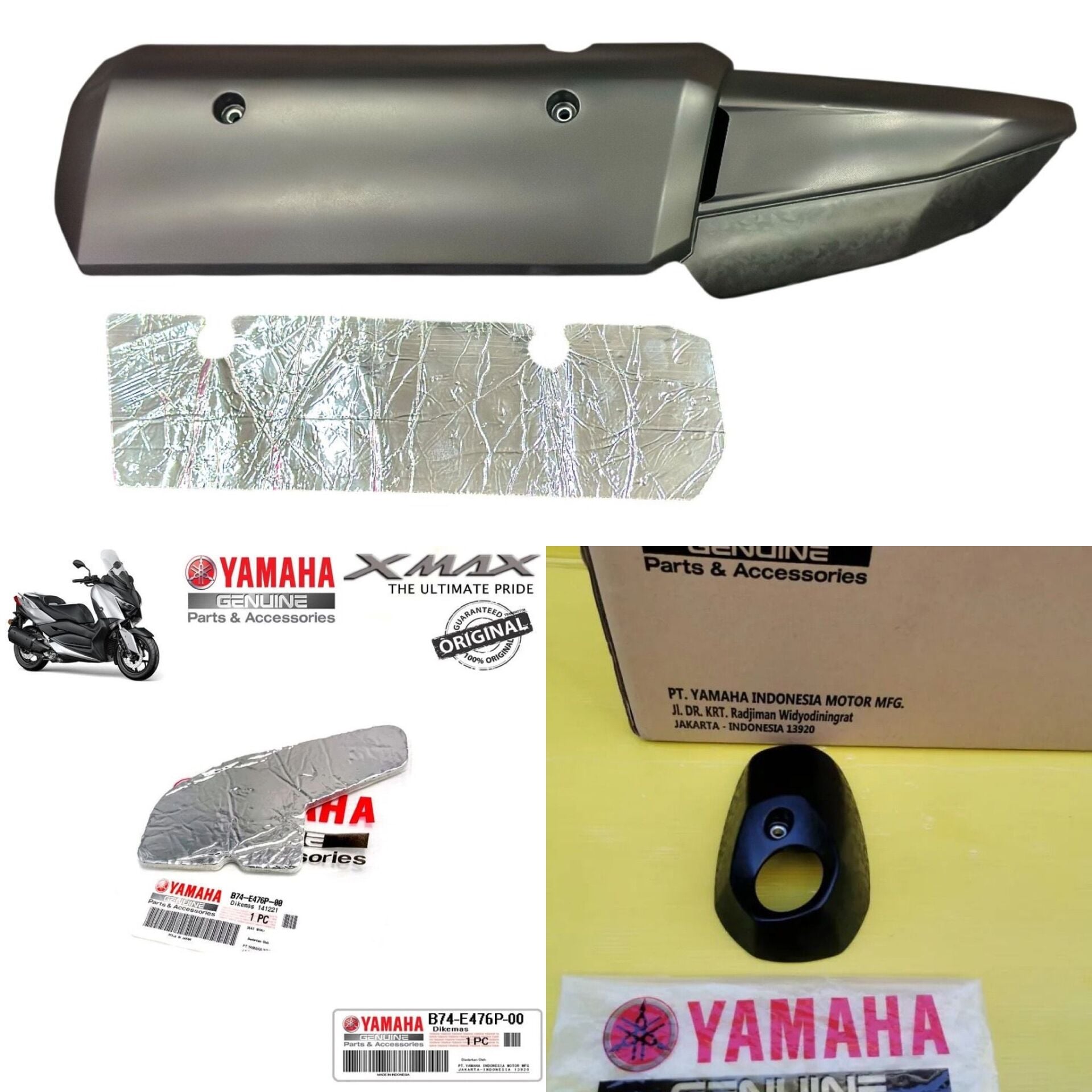 Orijinal Xmax 2018-2024  Egzoz Koruma Kapak Seti