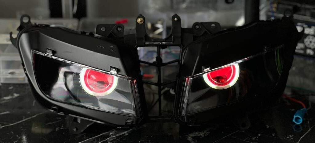 Honda Cbr 600RR 2013-17 Angel Eyes Red Ön Far