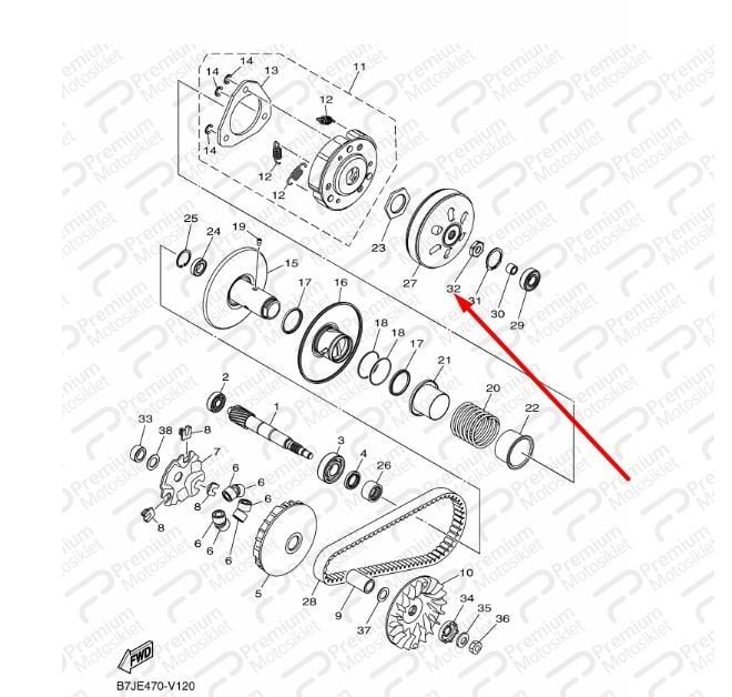 Nmax 125/155 2021-24 Arka Varyatör Tası Somunu 9017012803