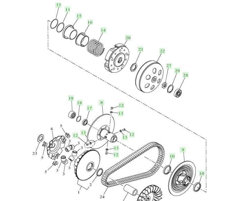 Xmax 300 2018-25 Orijinal Full Arka Varyatör Seti