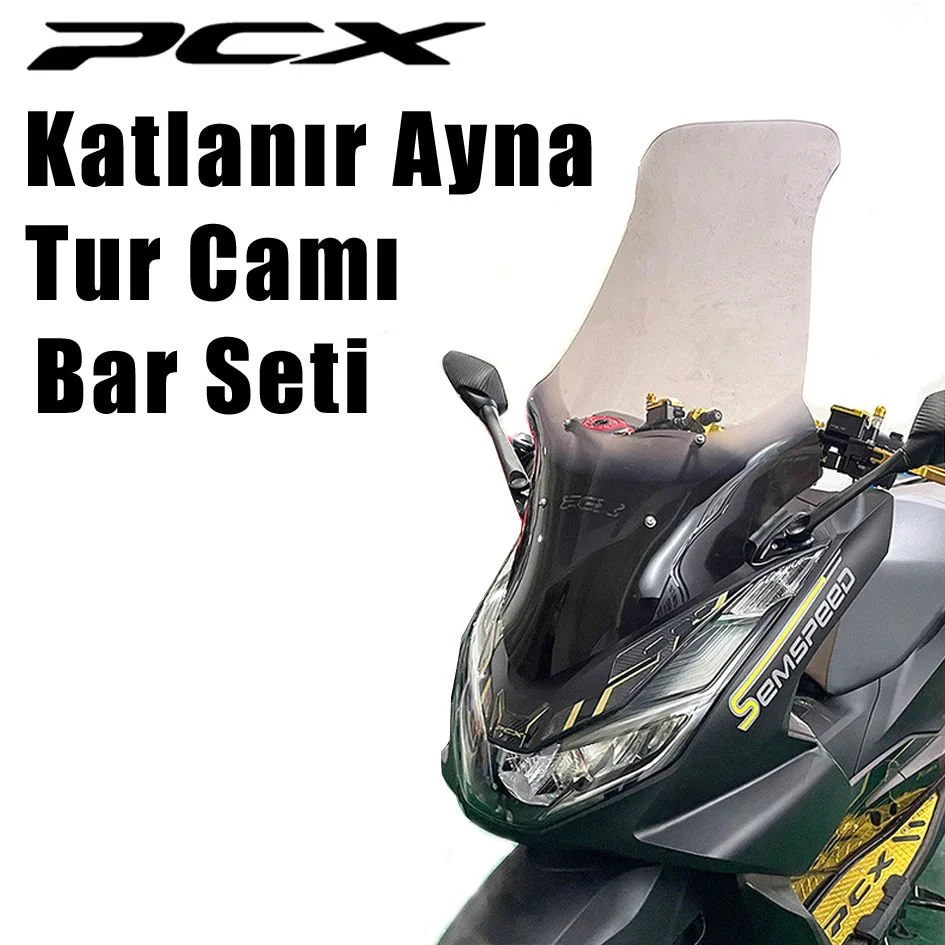 Pcx 125 2021-24 Katlanabilir Ayna Ve 72 Cm Tur Camı Seti