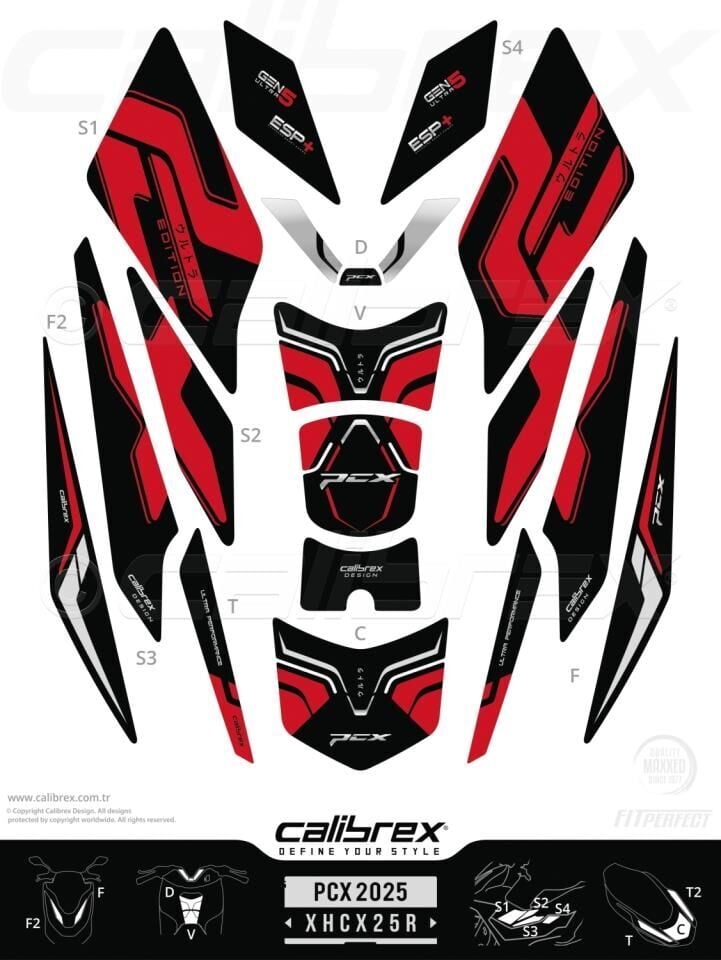 Honda Pcx 125 2025-26 Tank Pad Seti