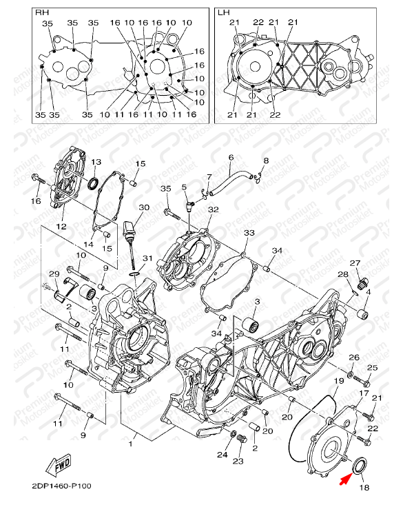 Nmax 125-155 2015-2025 Orijinal Sol Krank Keçesi 9310230802