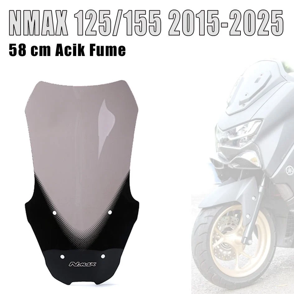 Nmax 125/155 2021-24 Siperlik Cam 58 Cm Açık Füme