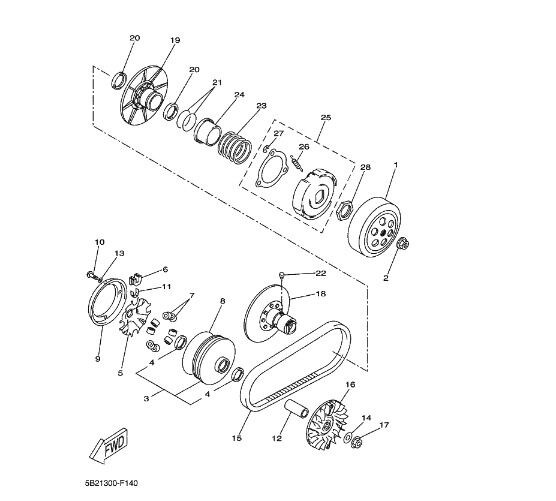 Xmax X-Ctıy 250 2006-17 Orijinal Ön Varyatör Somunu 901791446900