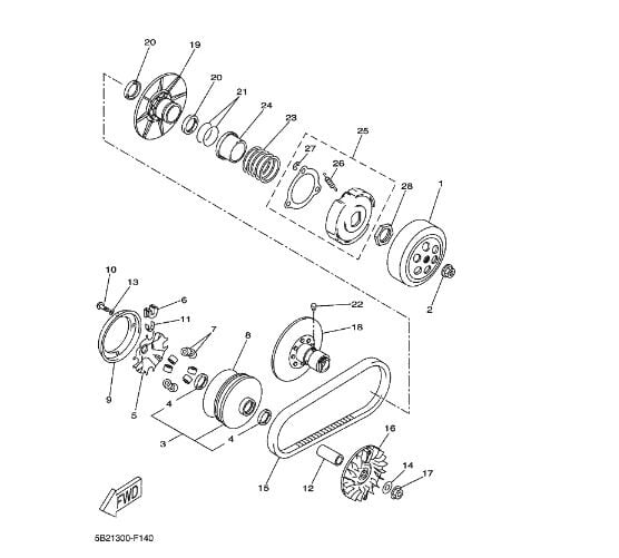 Orijinal Xmax X-Ctıy 250 2006-17 Ön Varyatör Somunu 901791446900