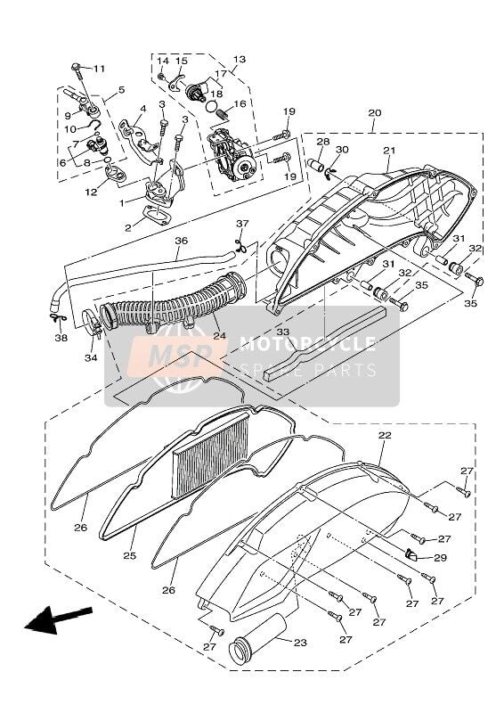 Nmax 125-155 2021-24 Gaz Kelebek Kopmle B2TE37500200