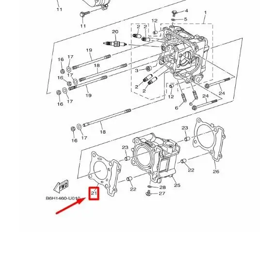 Nmax 125 2015-25 Orijinal Silindir Üst Conta 2DSE118100