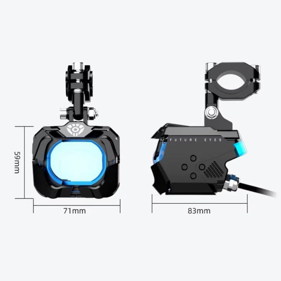 Future Eyes F30P Motosiklet Sis Farı 120W Mavi Angel