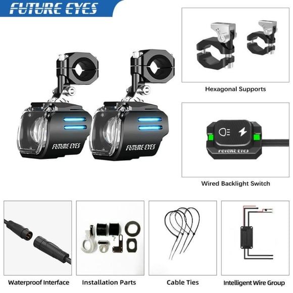 Future Eyes UF1 Motosiklet Sis Farı 60W Mavi Angel