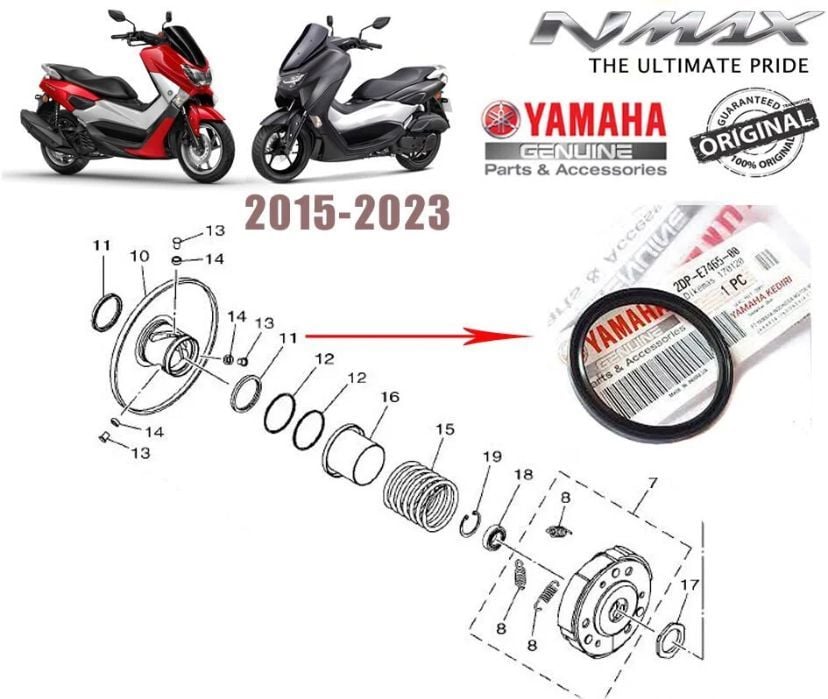 Nmax 125-155 2015-20 Arka Varyatör Oynar Yanak Contası 2DPE746500