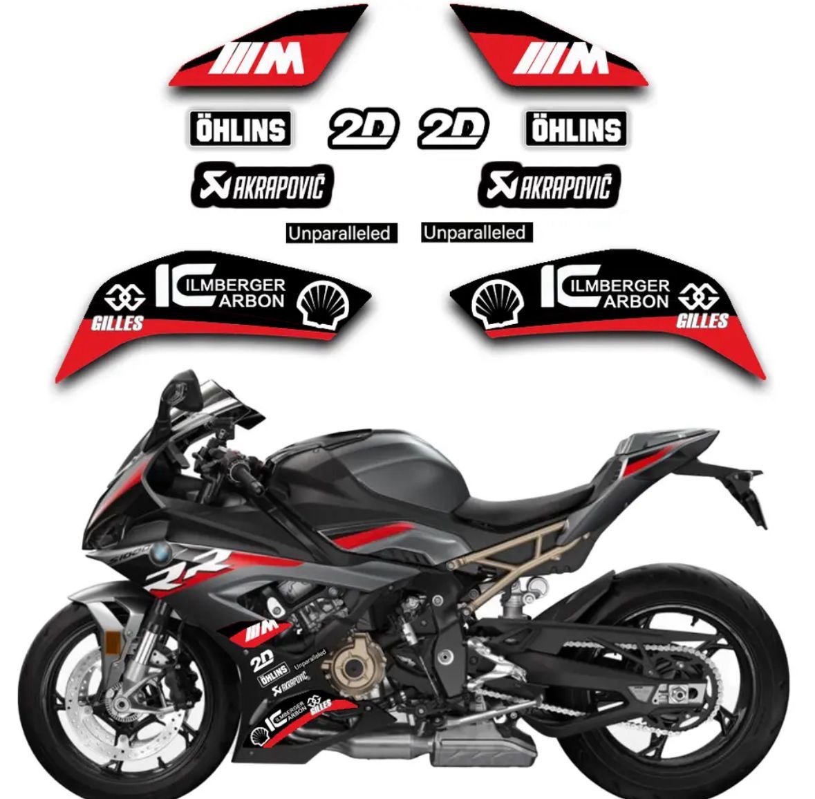 Bmw S1000 RR Kırmızı Sakal Sticker Seti
