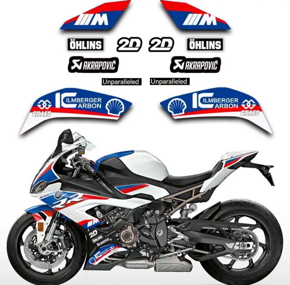 Bmw S1000 RR Sakal Beyaz Sticker Seti