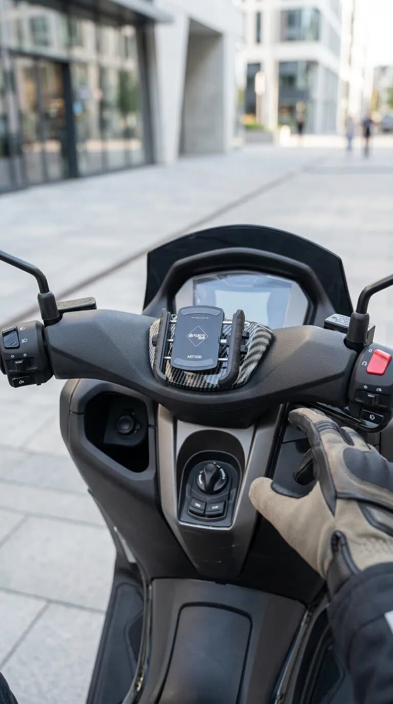 Nmax 125-155 2021-24 Road Karbon Kapaklı Telefon Tutucu