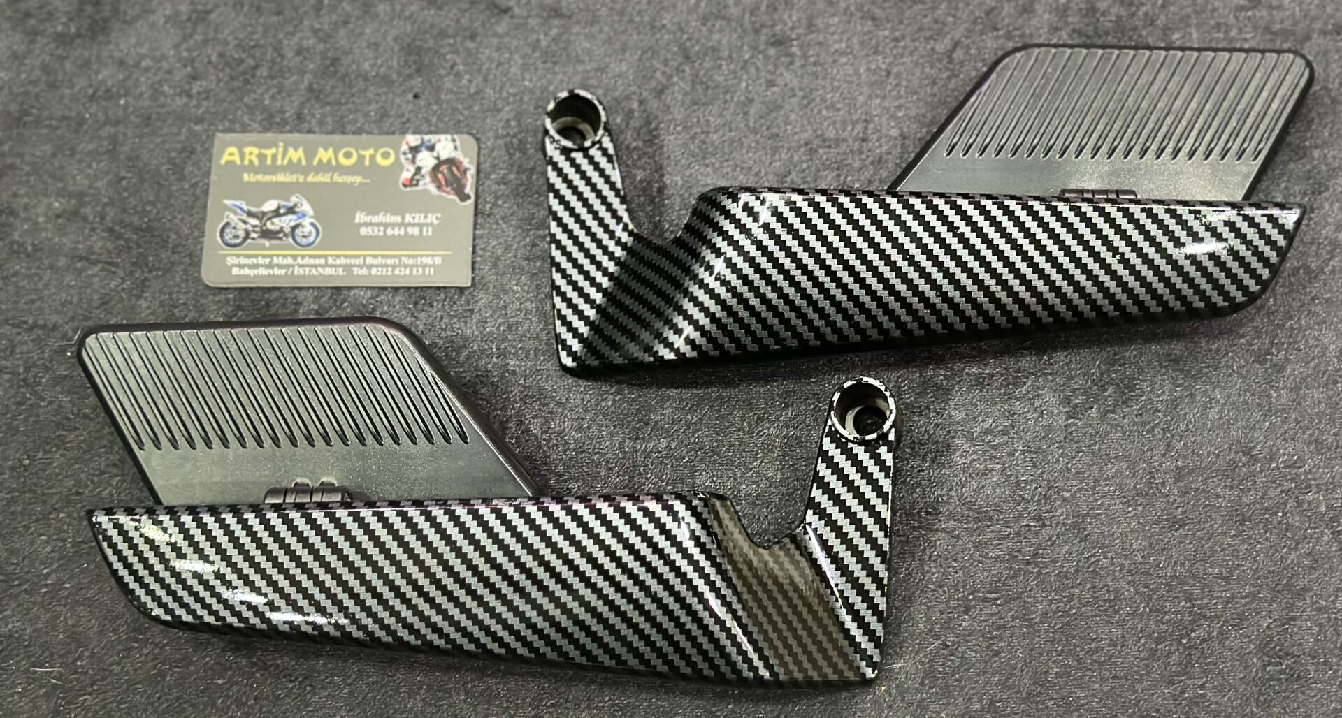 Üniversal Naked Scooter H2 Carbon Kanat Ayna Seti New Model