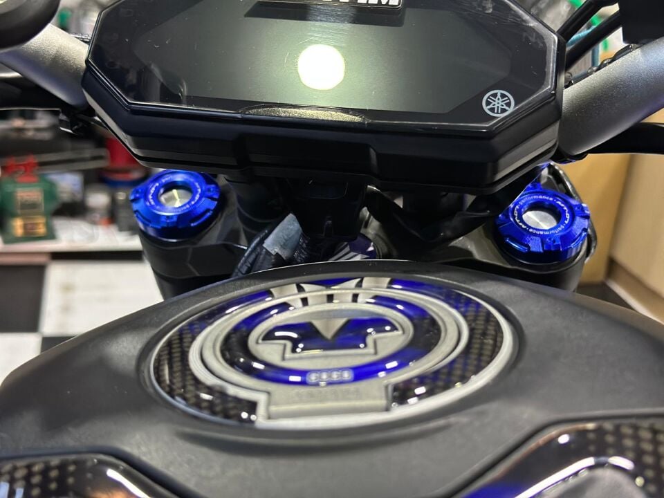 Yamaha Mt-07 Cnc Amortisör Başlık Blue