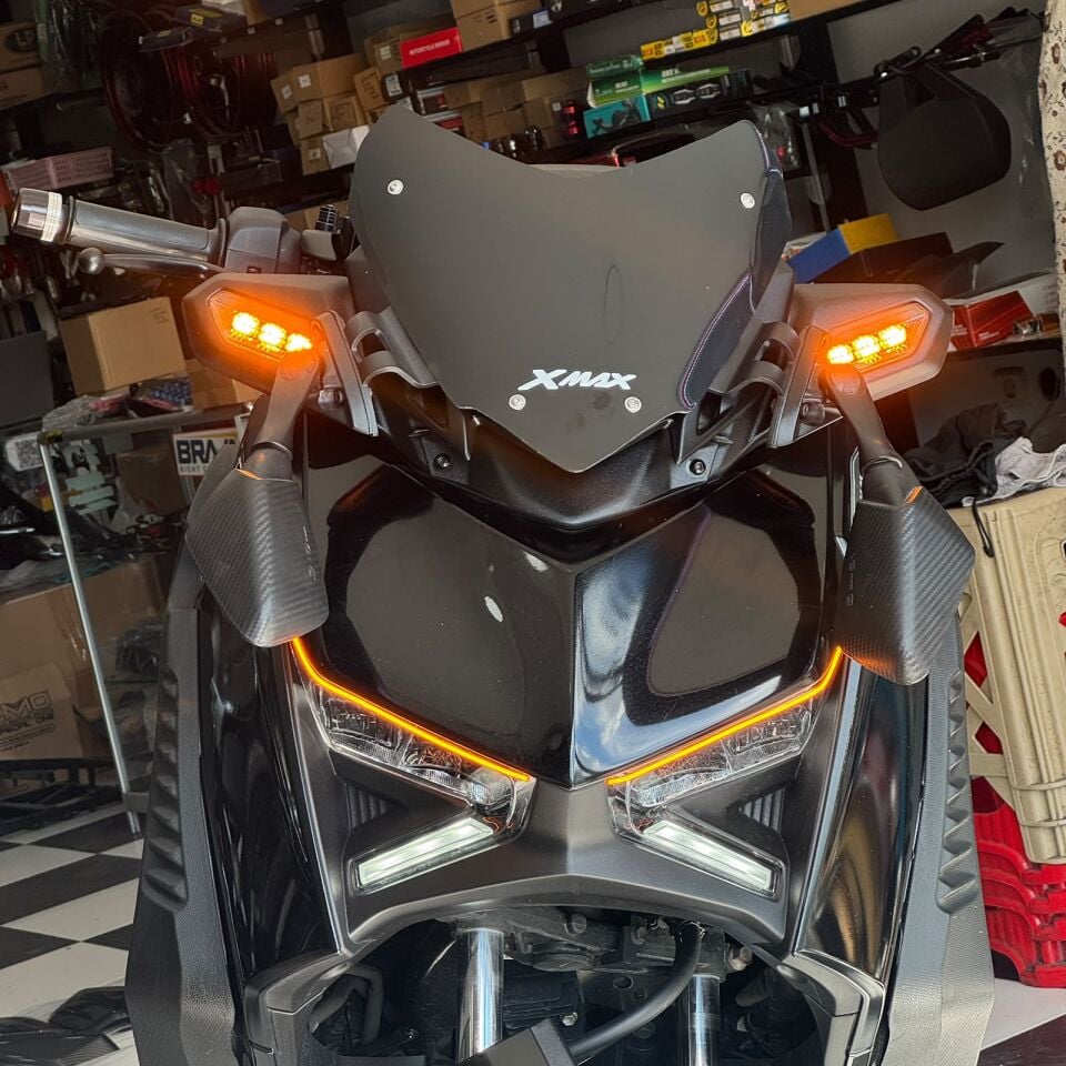 Xmax Tech-Max 2024-26 7. Model R25 Karbon Kısa Ayna Siyah Cam Seti