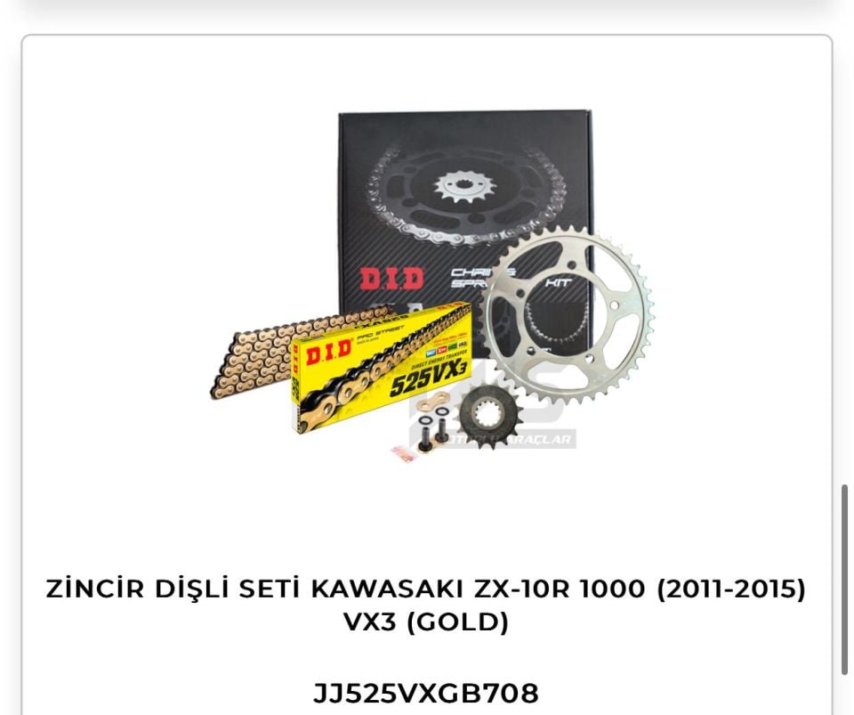 Kawasaki Zx-10R Did Zincir Dişli Seti 2011-15