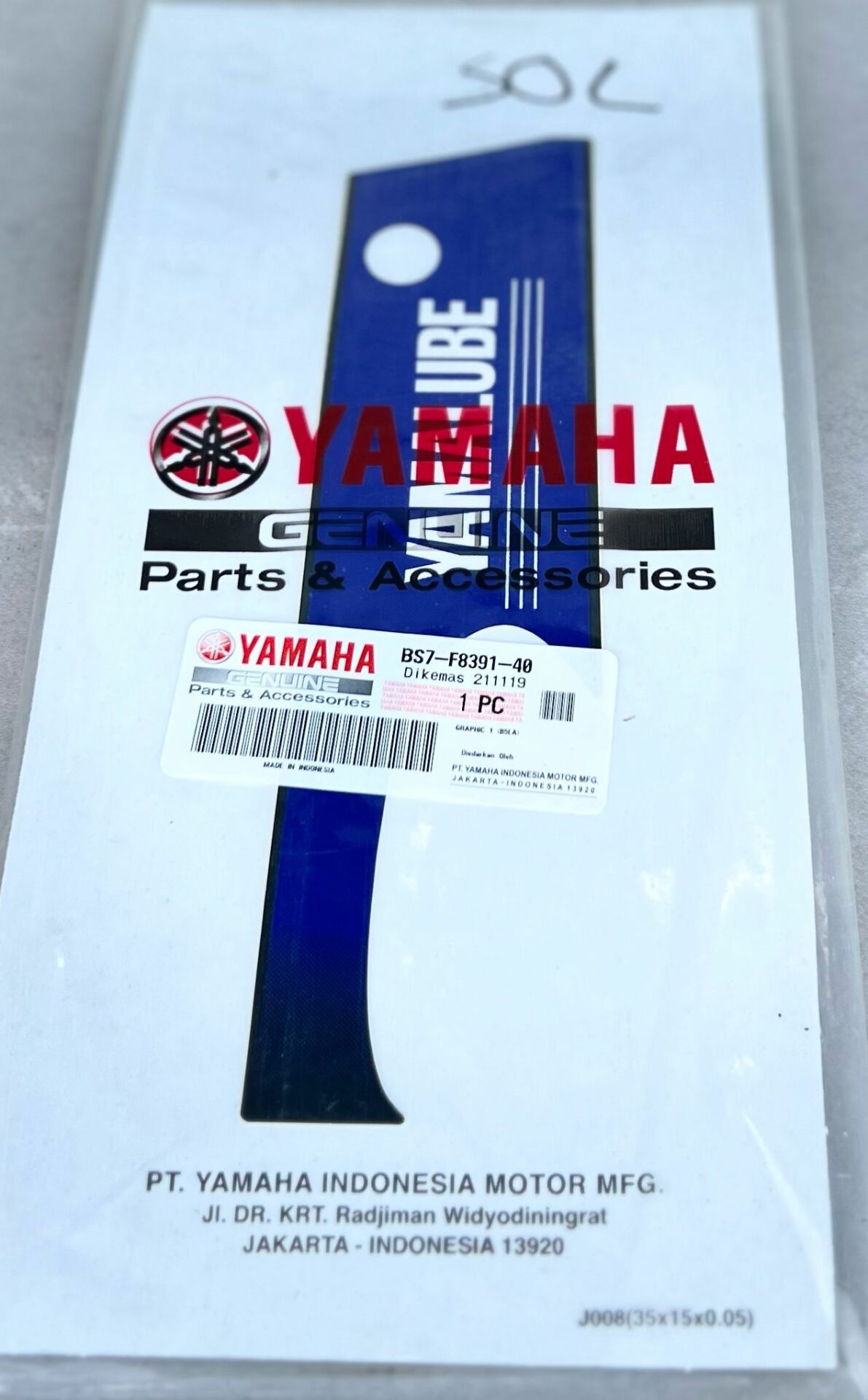 Yzf R25 Monster Sol Ön Kafa Grenaj Sticker BS7-F8391-40
