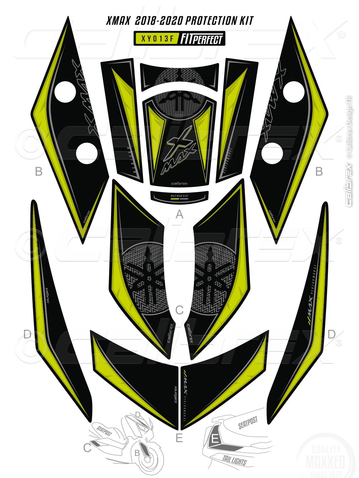 Xmax 250-300 2018-23 Tank Pad Seti 13 Parça