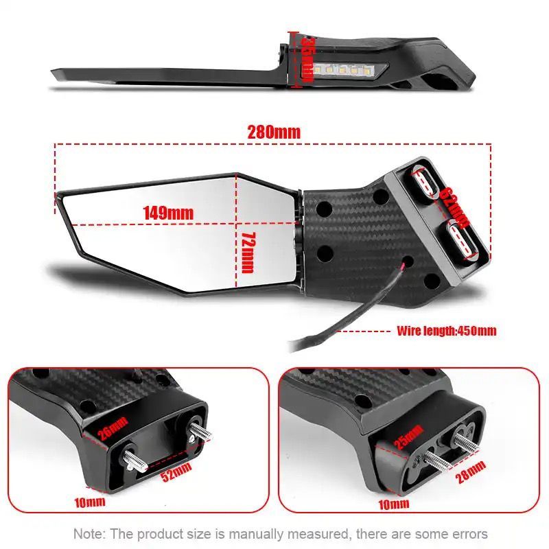Üniversal Cnc Led Sinyalli Kanat Ayna Takımı