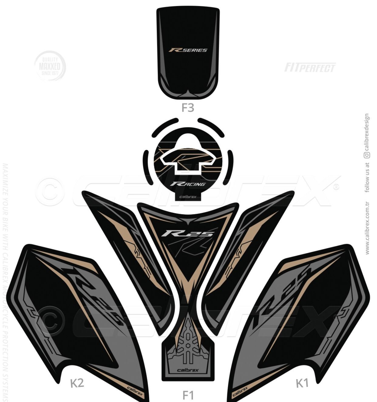Yzf R25 2019-24 Gold Tank Pad Seti 7 Parça