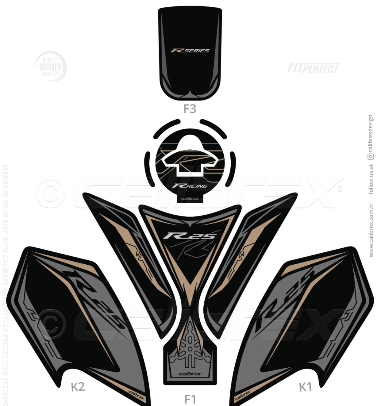 Yzf R25 2019-24 Gold Tank Pad Seti 7 Parça