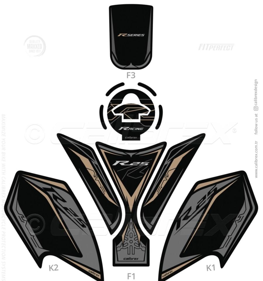 Yzf R25 2019-24 Gold Tank Pad Seti 7 Parça