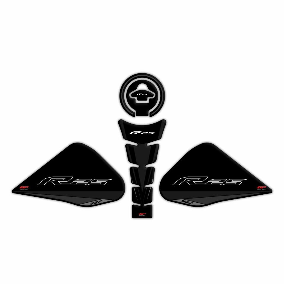 Yamaha Yzf R25 2014-18 Uyumlu Tank Pad Seti Siyah
